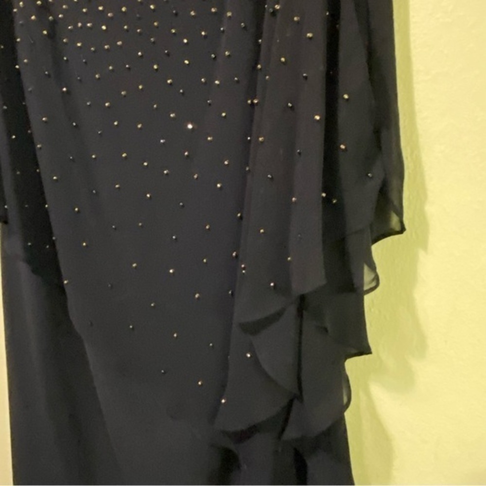 X By Xscape Dress Women’s Size 14 Black Sleeveless With Cover Up Whimsigoth - Picture 12 of 15